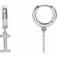 14K Gold Initial Hinged Huggie Hoop Earring