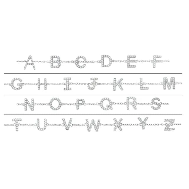 Diamond Initial Bracelet – 14K Gold