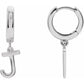 14K Gold Initial Hinged Huggie Hoop Earring