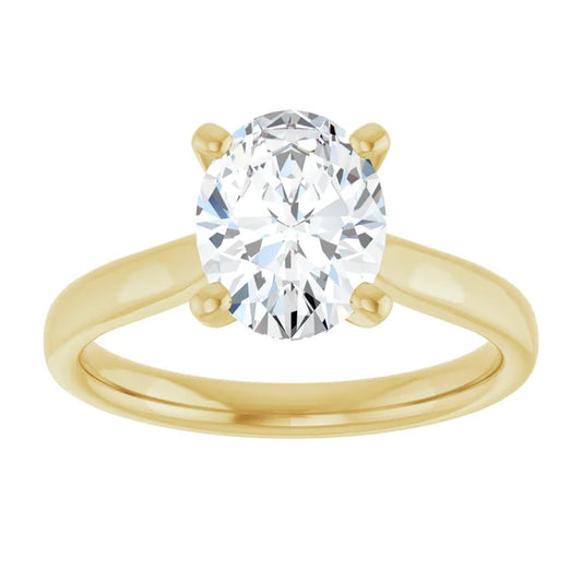 2 CT Oval Solitaire Diamond Engagement Ring 