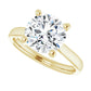 3 CT Round Diamond Solitaire engagement Ring in Yellow Gold