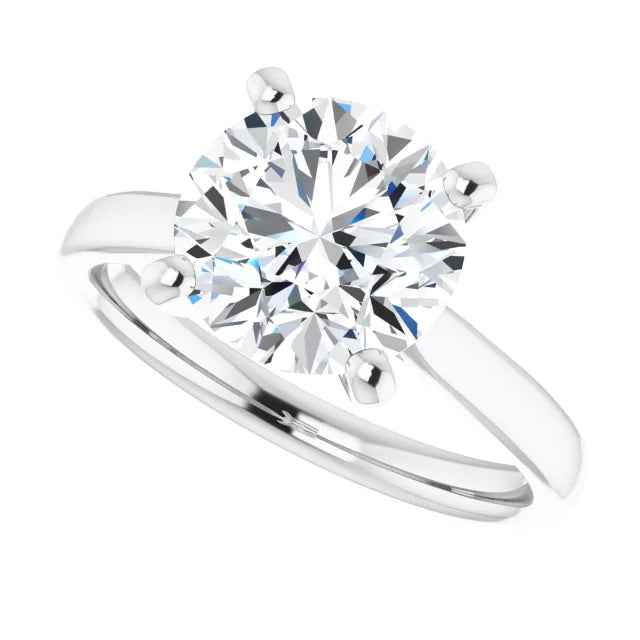 3 CT Round Diamond Solitaire engagement Ring in white gold