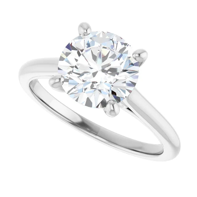 2 CT infinity Round Diamond solitaire engagement Ring in white gold