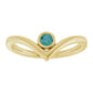 Bezel-Set V Birthstone Ring – Natural Gemstones