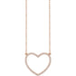 14K Gold Natural Diamond Heart Necklace