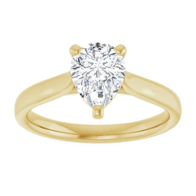 1 CT Pear Shape Diamond Solitaire Engagement Ring 