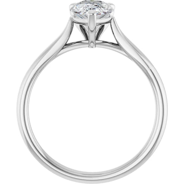 1 CT Pear Shape Diamond Solitaire Engagement Ring Set in white gold or platinum Showing under gallery 