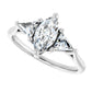 three stone natural Diamond engagement ring  on platinum