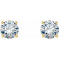 1/2 CTW Martini Style Diamond Stud Earrings Set in Yellow Gold