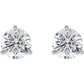 18K White Gold 3 Prong Diamond Stud Earrings