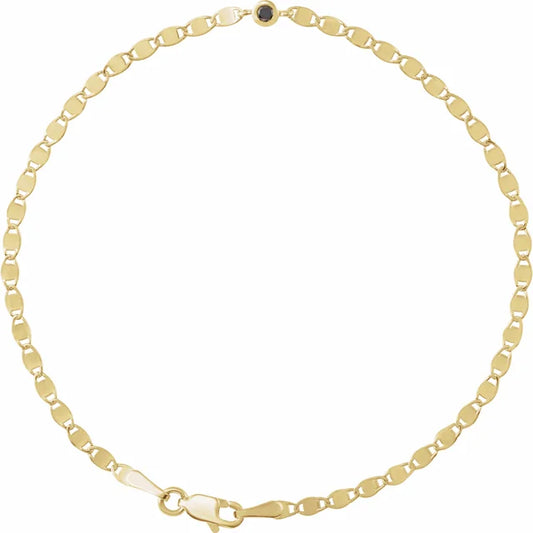 Minimalist chain bracelet with natural black diamond detail
