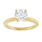 Round Solitaire Diamond Engagement Ring in Gold or Platinum