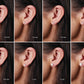Picture of Model Wearing Diamond Stud earrings showing difference in diamond size