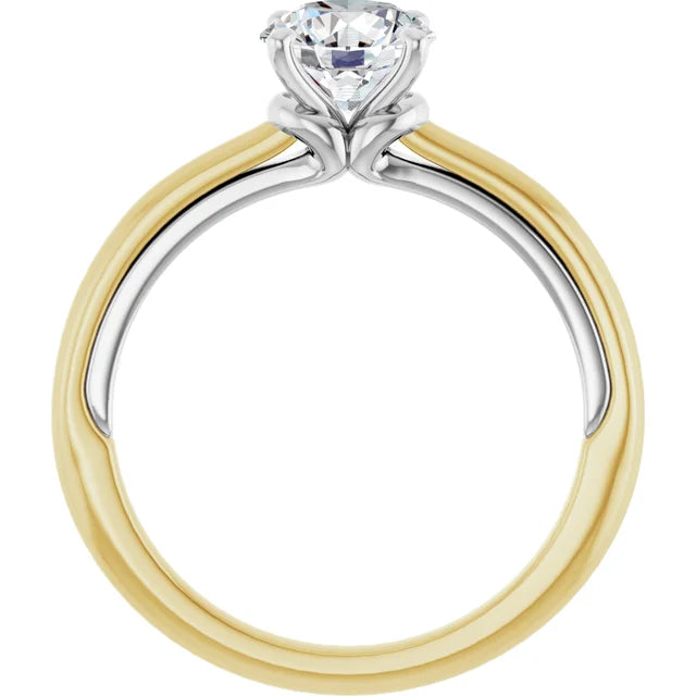 Solitaire Diamond engagement ring Yellow White Gold