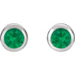 Natural Emerald Bezel-Set Earrings