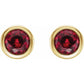 Natural Ruby Bezel-Set Earrings