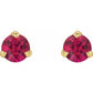 Natural Ruby Stud Earrings set in Yellow Gold
