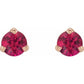 Rose Gold Natural Ruby Stud Earrings 