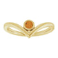 Yellow Gold Natural Citrine Bezel-Set V Ring