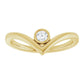 Yellow gold Natural Diamond Bezel Set V Ring 