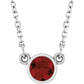 4 MM Natural Garnet Solitaire Pendant in white gold 