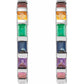 Natural Multi-Gemstone Rainbow Hoop Earrings 