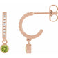 Rose Gold Natural Peridot &  CTW Natural Diamond French-Set Hoop Earrings 