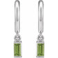 Natural Peridot Hoop Earrings 
