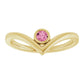 Bezel-Set V Birthstone Ring – Natural Gemstones