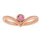 Bezel-Set V Birthstone Ring – Natural Gemstones