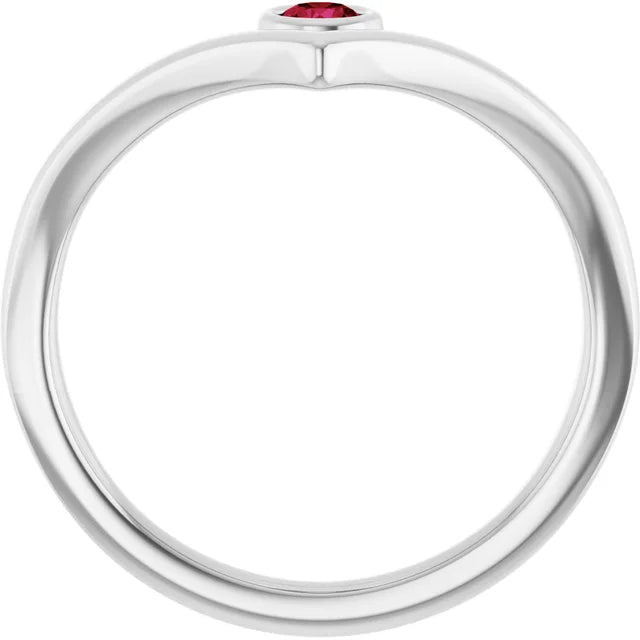 Bezel-Set V Birthstone Ring – Natural Gemstones