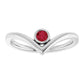 Bezel-Set V Birthstone Ring – Natural Gemstones