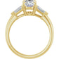 3-Stone Oval and Baguette Diamond Engagement  Ring Set in Yellow Gold showing under gallery 