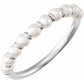 14K White Gold Pearl Ring for Women showing pearl