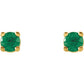 Yellow gold Petite Natural Emerald Stud Earrings – 2.5 MM