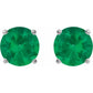 Platinum Petite Natural Emerald Stud Earrings – 2.5 MM