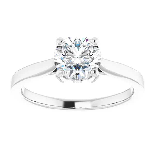  1 Carat Round Solitaire Diamond Engagement Ring Platinum