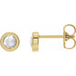 14K Yellow 1/3 CTW Rose-Cut Natural Diamond Bezel-Set Earrings