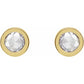1/3 CTW Rose-Cut Natural Diamond Bezel-Set Earrings
