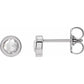 14K White Gold 1/3 CTW Rose-Cut Natural Diamond Bezel-Set Earrings