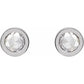 Platinum 1/3 CTW Rose-Cut Natural Diamond Bezel-Set Earrings