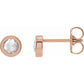14K Rose Gold 1/3 CTW Rose-Cut Natural Diamond Bezel-Set Earrings 