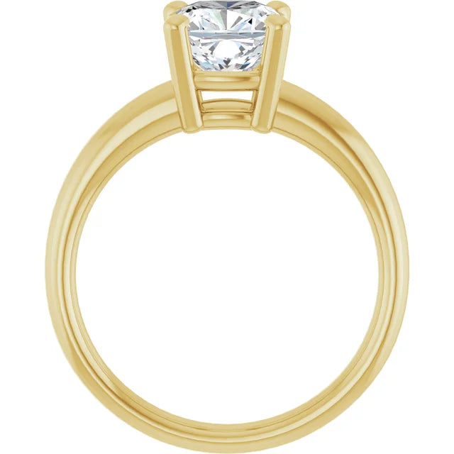 2 CT Double Gallery Cushion Shape Diamond Engagement Ring Showing under gallery 
