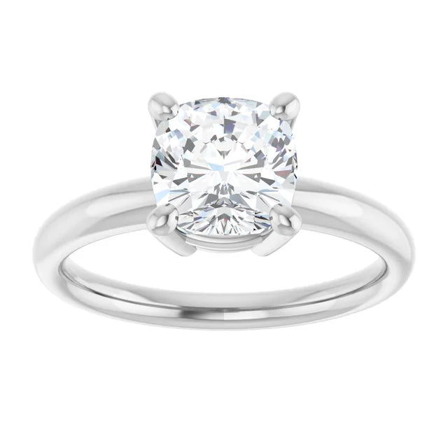  2 CT Double Gallery Cushion Shape Diamond Engagement Ring Set in white gold or platinum 