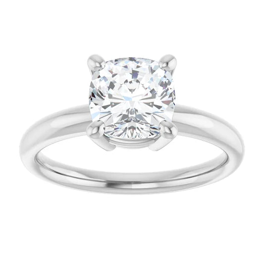  2 CT Double Gallery Cushion Shape Diamond Engagement Ring Set in white gold or platinum 