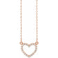 14K Gold Natural Diamond Heart Necklace