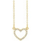 14K Gold Natural Diamond Heart Necklace