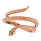 Rose Gold Snake Ring with Garnet Stones for Snake Eye 