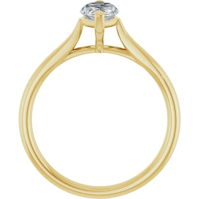 Marquise Shape Solitaire Diamond Engagement Ring Set in Yellow Gold showing under gallery 