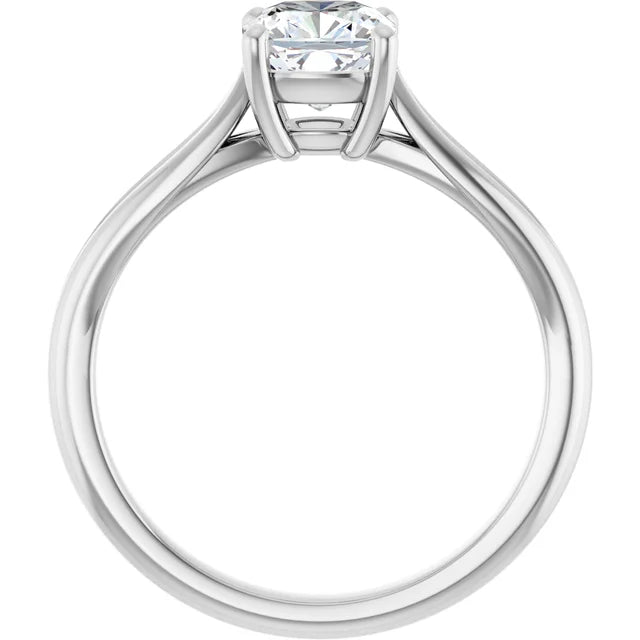 1 CT Split Shank cushion Cut Solitaire Engagement Ring Set in white gold or platinum Showing under gallery 